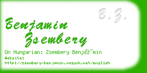 benjamin zsembery business card